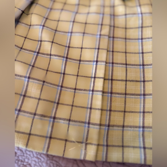Susina From Nordstrom Lightweight Yellow Plaid Flannel Button-Up Coat, Size M - Picture 9 of 13